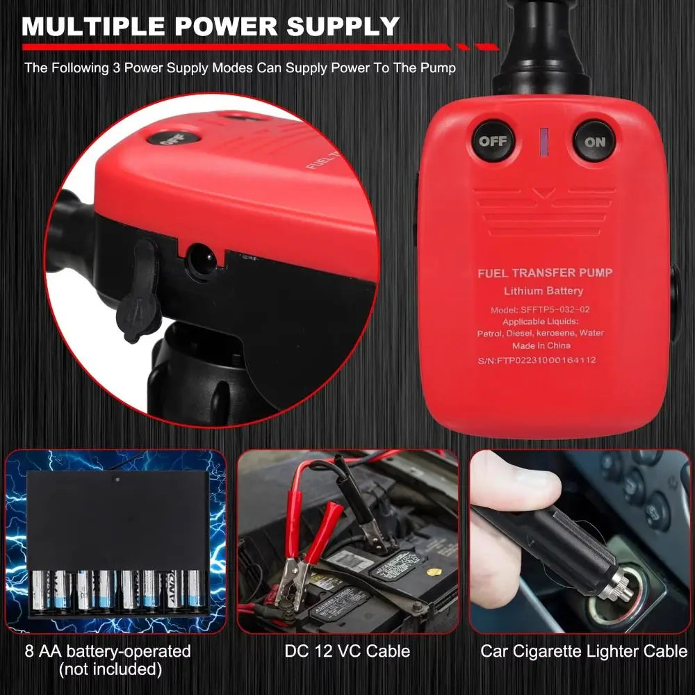 Tight Sealing Long Hose Fuel Transfer Pump Liquid Pump Portable Electric Oil Pump Plastics Electric Outdoor Oil Pump Cars Zpaxo