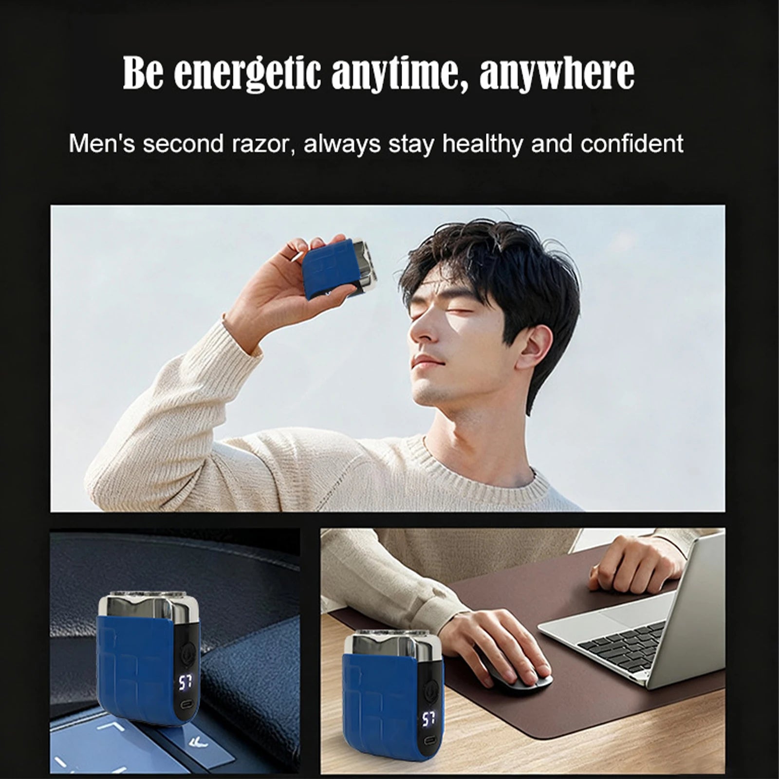 Men Mini Electric Shaver Type-c Rechargeable Facial Beard Trimmer