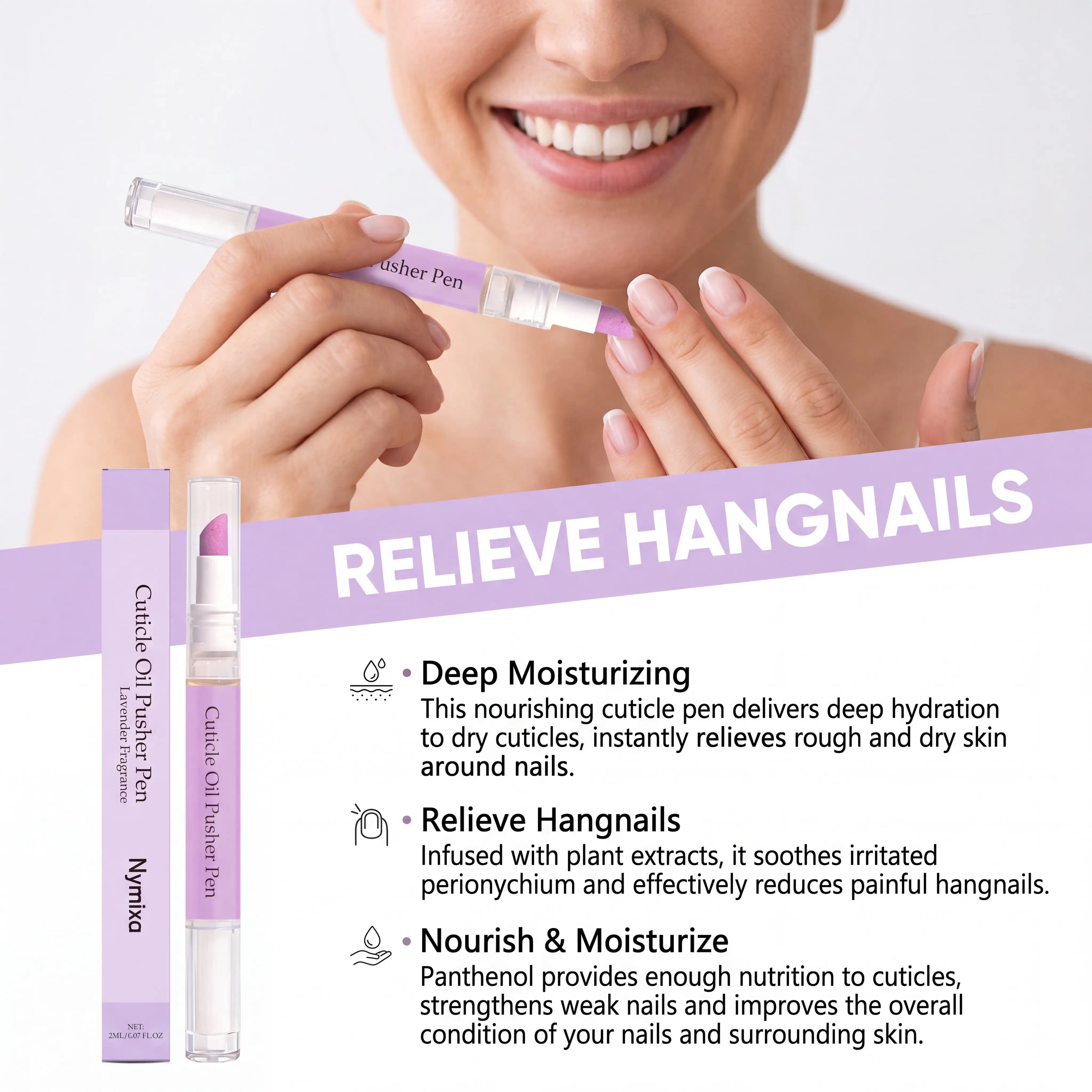 1/2/3/4 Pcs Lavender Cuticle Oil Pen Moisturizing Nail Care Tool Portable Cuticle Care Gentle Nourishing Dry Skin Remedy 2ml Zpaxo