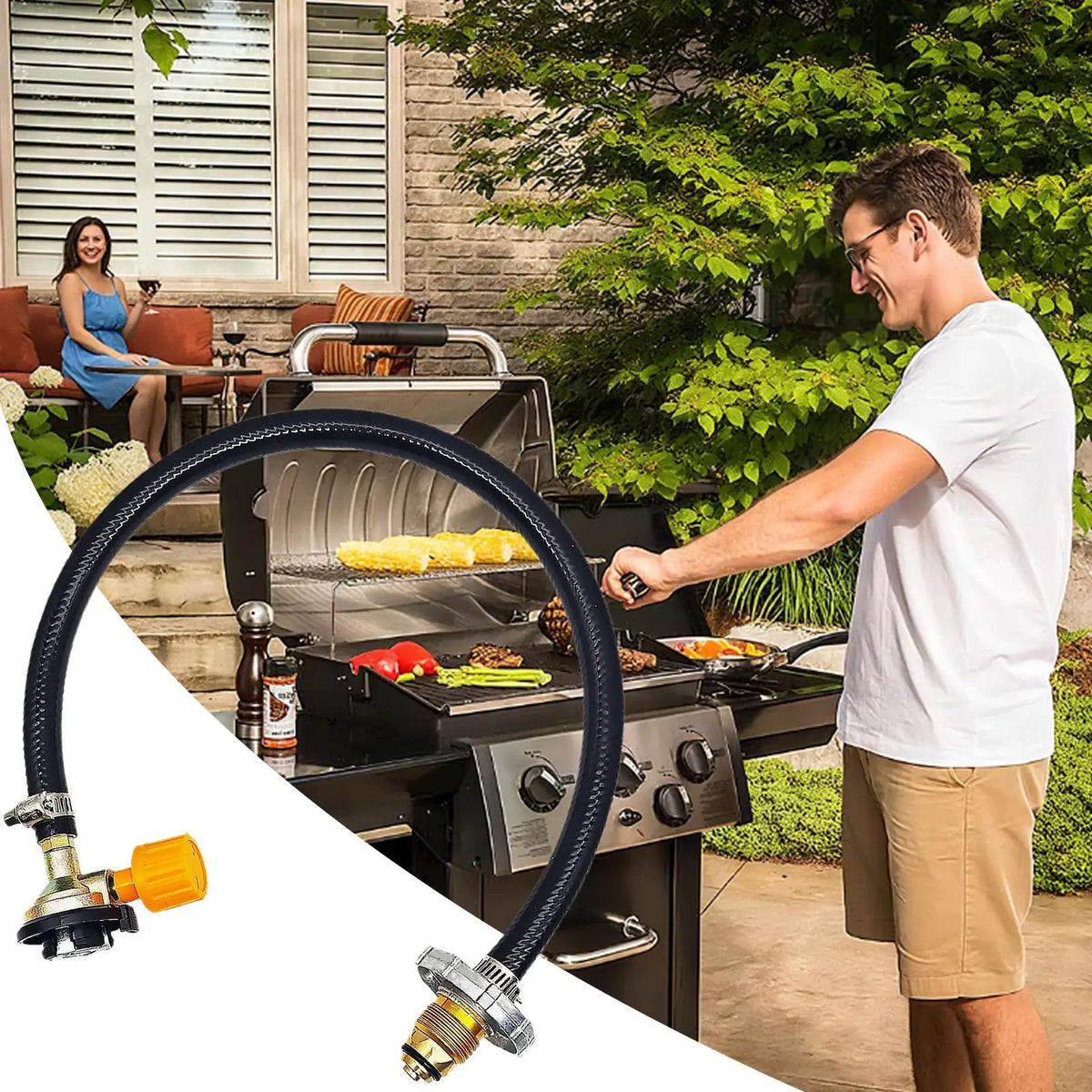 Propane Refill Adapter Valve Tank Hose Pressure Connector Extension Zpaxo