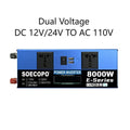 8000W Off-Grid Solar System Complete Kit Dual12V/24V To 110V/220V Inverter 100A Controller 200W Panel for Home/Camping Backup Zpaxo only Inverter 110V