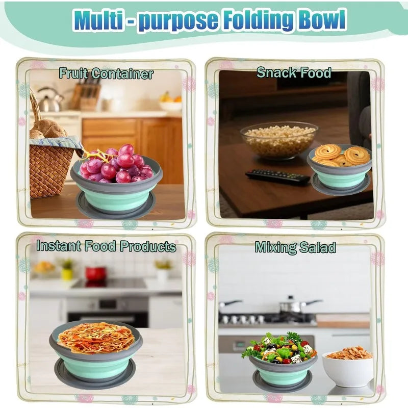 Silicone Folding Lunch Box Collapsible Portable Bowls Picnic Camping