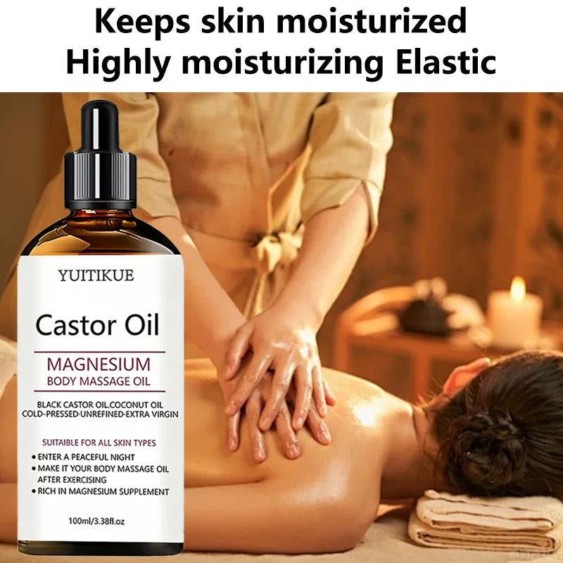 YUITIKUE Castor Oil Magnesium Body Massage Oil 100ml Body Massage Oil Zpaxo