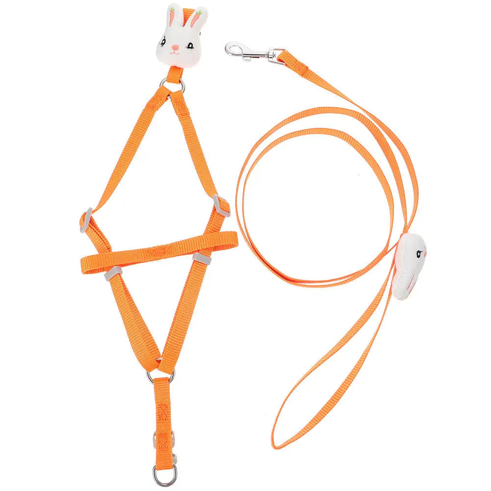 Pet Harness Leash Adorable Cartoon Design Wear Resistant Breathable
