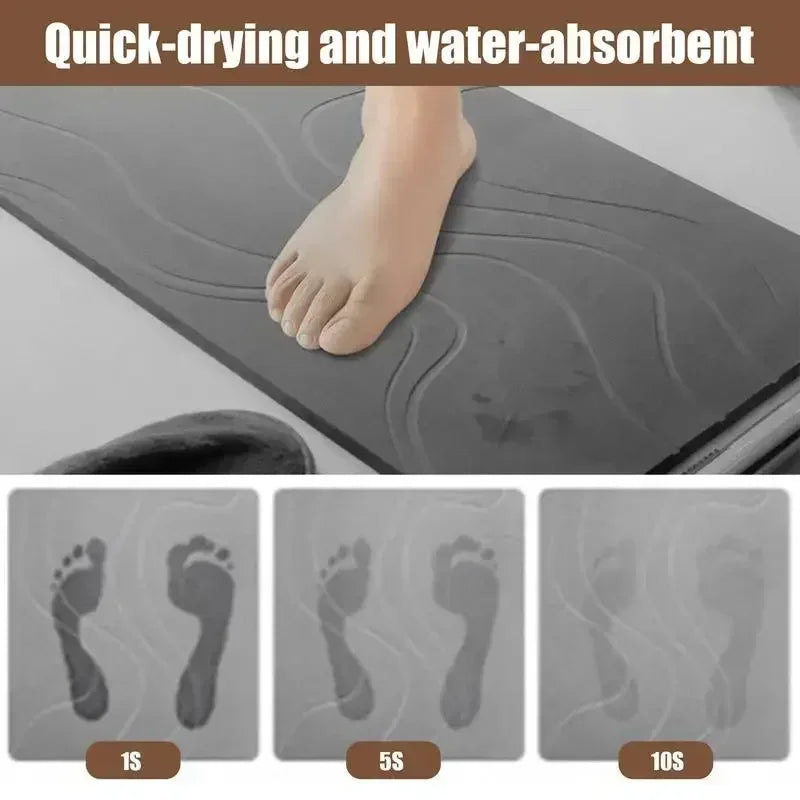 New Diatomite Bath Mat Non-slip Bathroom Rug Water Absorption Quick Drying Bathtub Floor Mats Shower Room Entrance Doormat Zpaxo