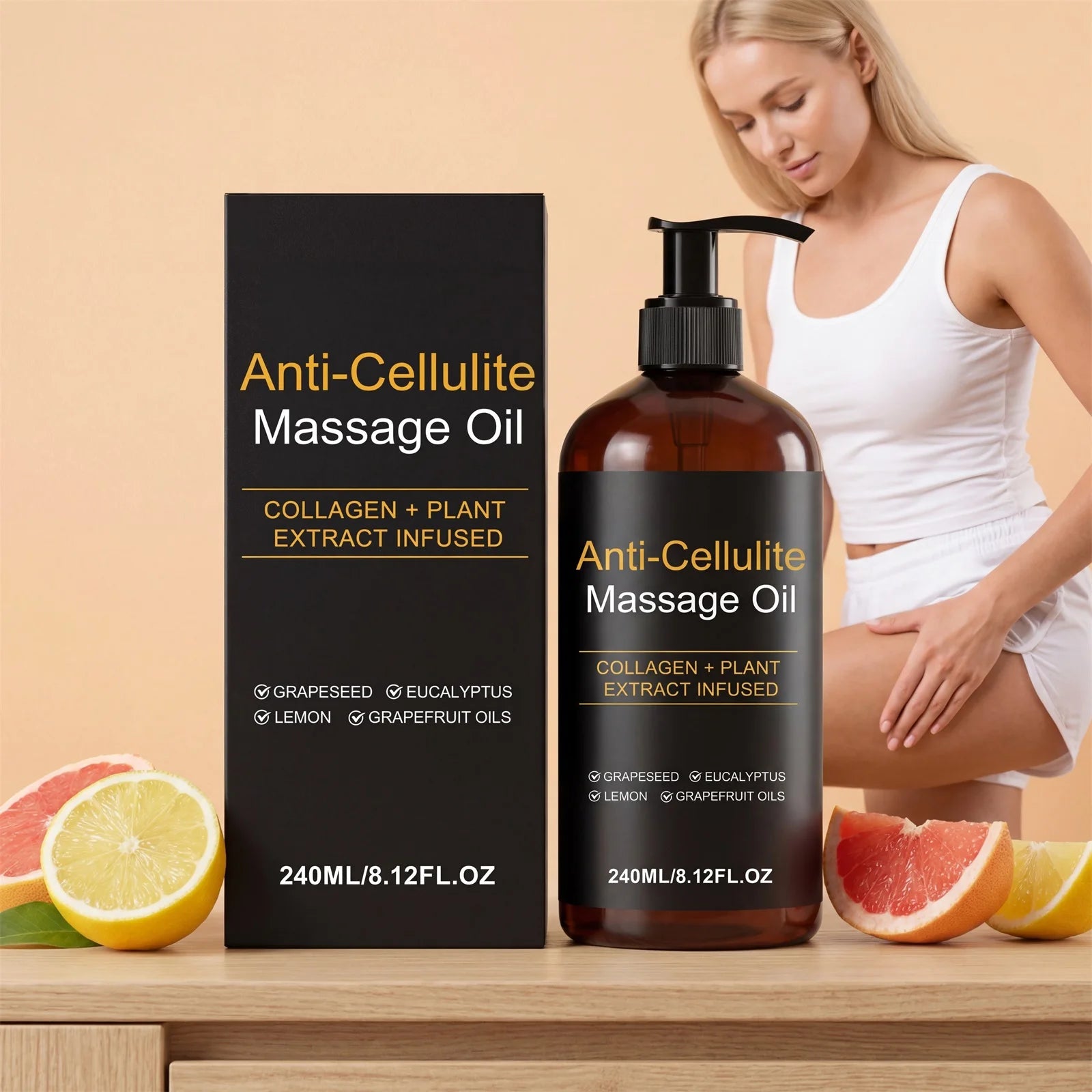 Hoygi Firming Body Massage Oil – Collagen Anti-Cellulite 240ml Anti-Cellulite Body Oil Zpaxo