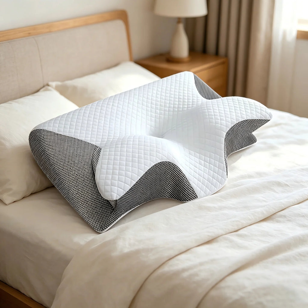 1pc Memory Foam Cervical Pillow, 2 in 1 Ergonomic Contour Orthopedic Pillow for Neck Pain, Contoured Support Pillows,Neck Pillow Zpaxo