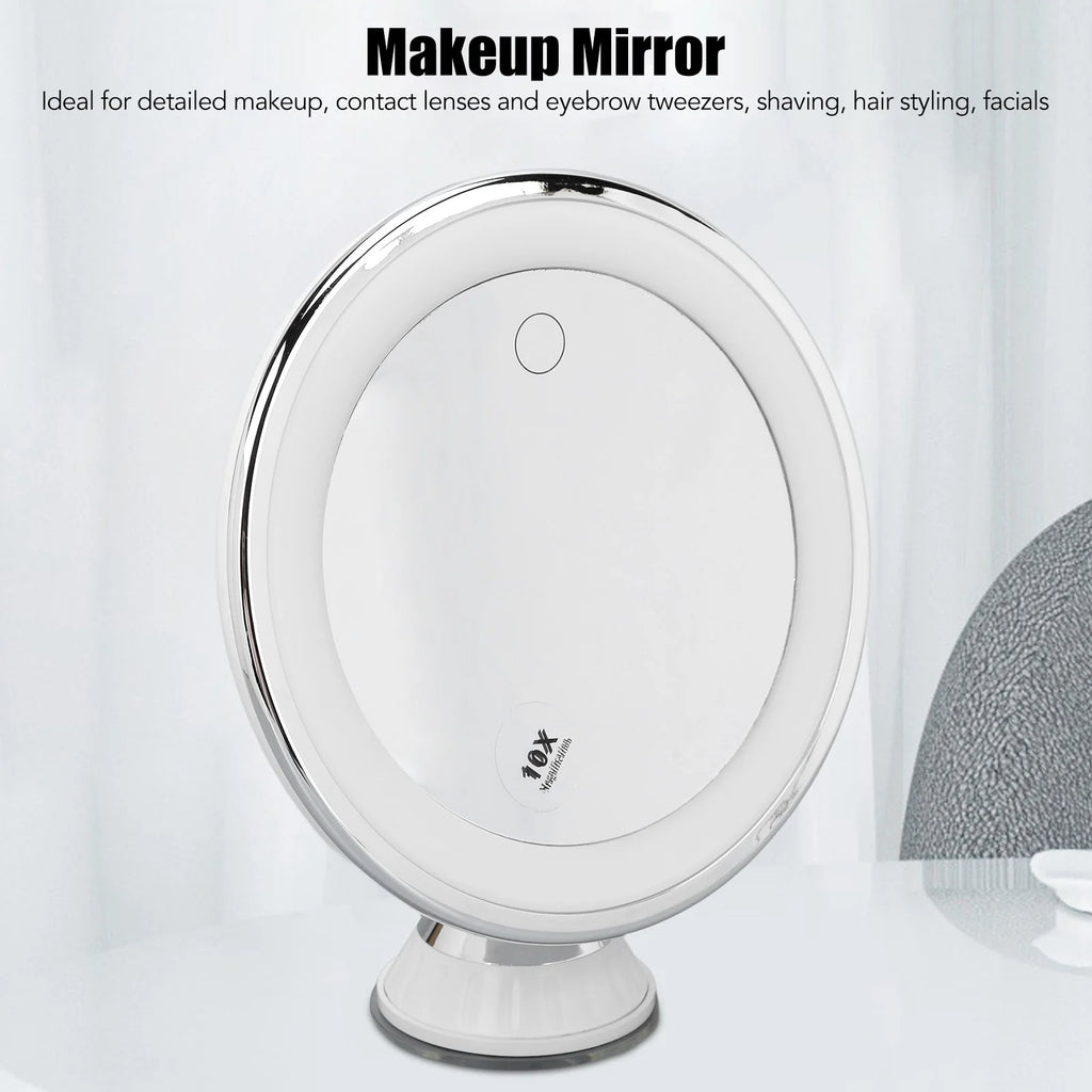 10X Magnifying Cosmetic Mirror Wide Applicability Battery Powered