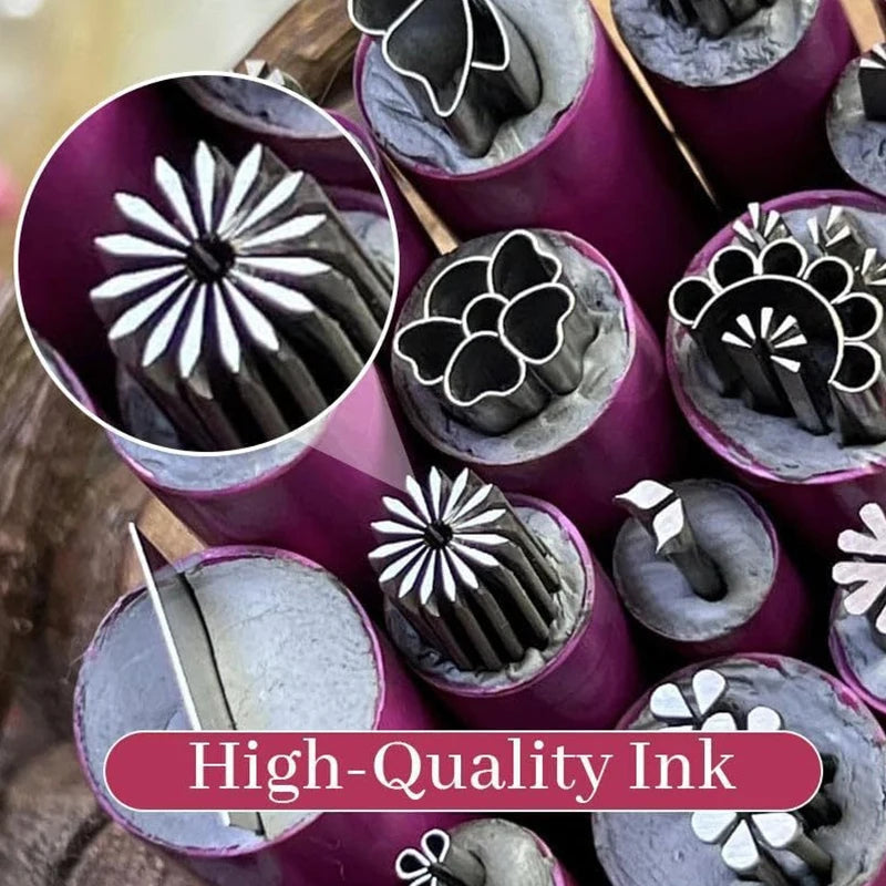Nail Art Stamp Pen Set Quick-Drying Nail Graffiti Pen Flower Butterfly Patterns Nail Engraving Pencil DIY Nails Art Design Tool Zpaxo
