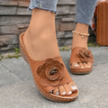 2026 New Women Sandals Non Slip Lightweight Shoes for Women Sexy Breathable Slip on Classics Wedge Footwear Women Sandals Female Zpaxo Brown 42