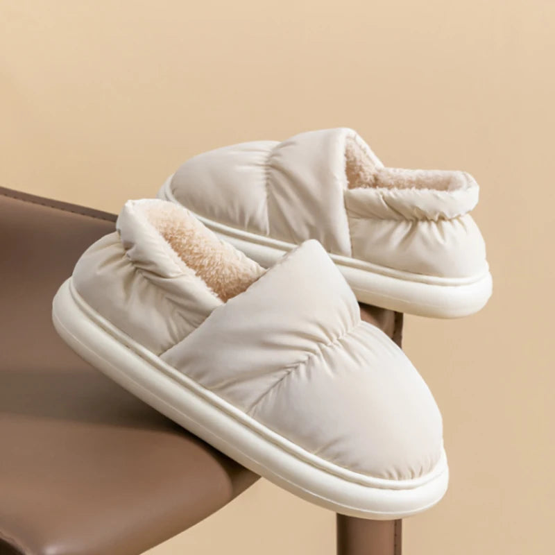 Package Slippers Women's Winter Indoor Non-slip Plush Fleece Lined