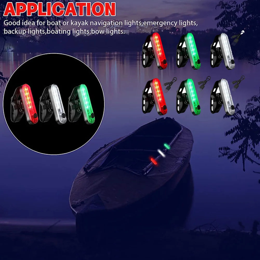 4 Red Green White LED Boat Navigation Light Waterproof Sailing Signal