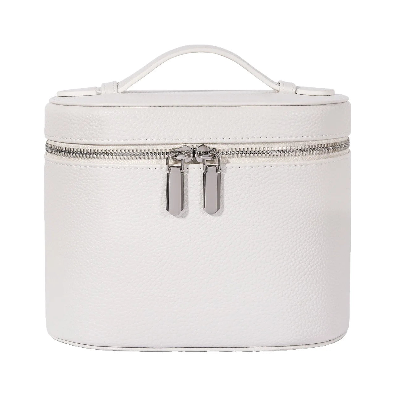 PU Leather Travel Makeup Bag – Large Capacity Cosmetic Organizer Travel Makeup Bag Zpaxo White