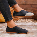 Spring Autumn Women Flats Retro Leisure Leather Shoes Women Casual Comfortable Loafers Breathable Round-headed Sneakers Women Zpaxo black 41