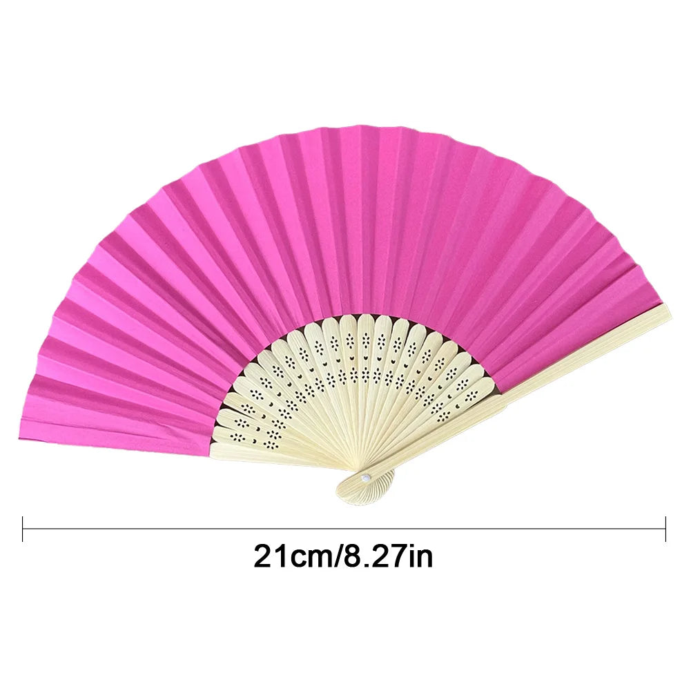 Blank DIY Folding Fan Hand Practice Foldable Paper Portable