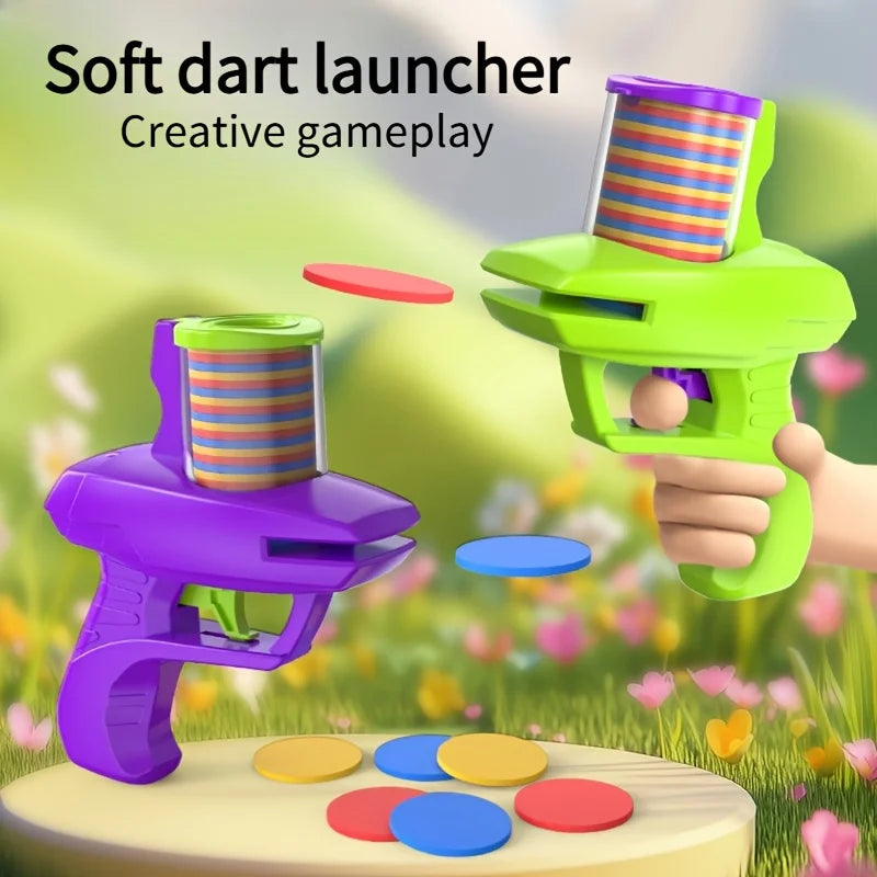 Handheld EVA UFO Soft Foam Dart Launcher Vibrant Colorful Toy