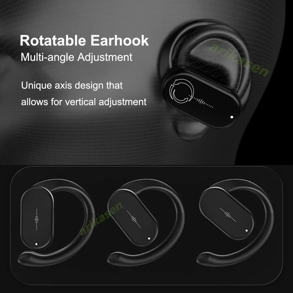 Wireless Headphones TWS Open Ear Rotatable Earhooks Bluetooth 5 3
