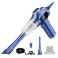 120W High Suction Car Vacuum Cleaner LCD Display Dual Use Wireless Vacuum Cleaner Strong Suction 4500Pa High Power Zpaxo Blue
