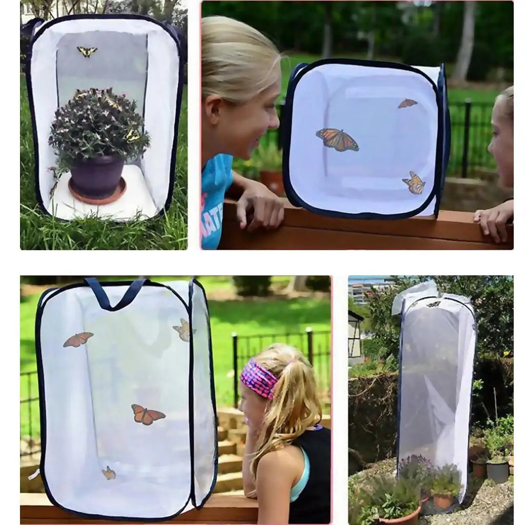 Foldable Collapsible Butterfly Habitat Cage Clear PVC Film Terrarium Zpaxo