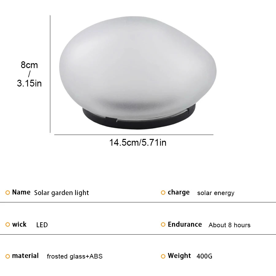 Solar Pebble Garden Light – IP65 Waterproof Auto LED Path Light