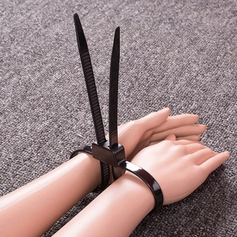 Lot 14x12x0 Plastic Police Handcuffs Double Flex Cuff Disposable Zip