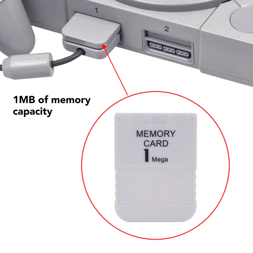 1MB Memory Card for Classic Gaming System for PS1 High Speed Game 1 Mega Video Game Console Memory Card Zpaxo