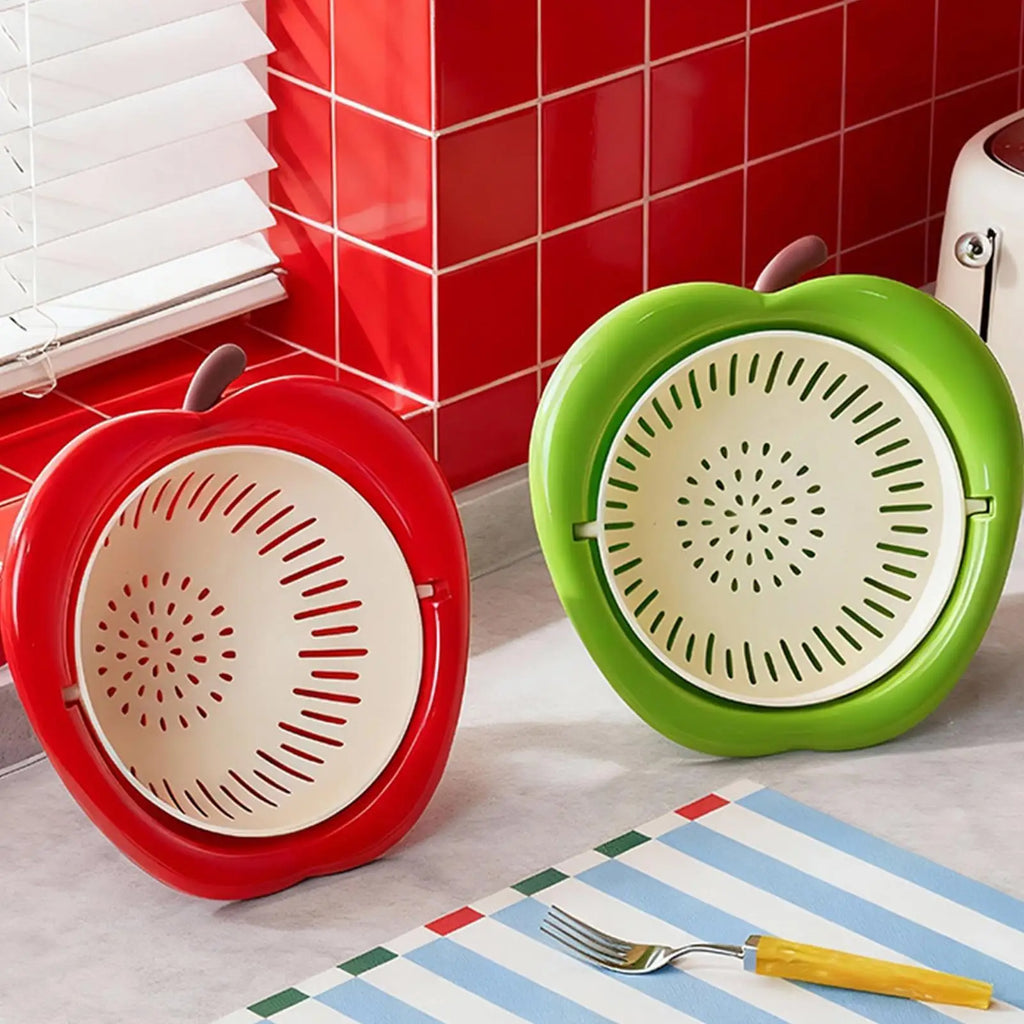 Apples Shape Fruit Strainer Thick Plastic Fast Draining Colander