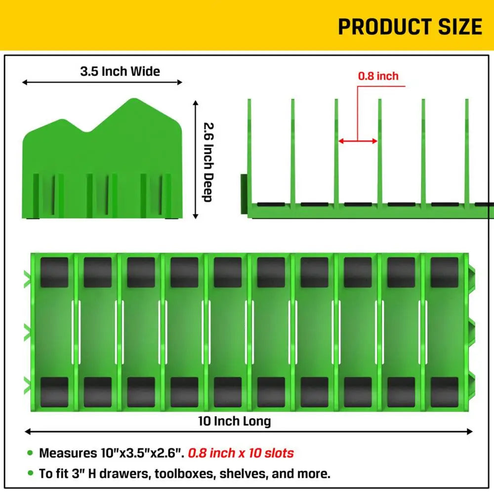 Plier Organizer Holder Cutter 10Slot Pliers Drawer Toolbox Storage Zpaxo Green