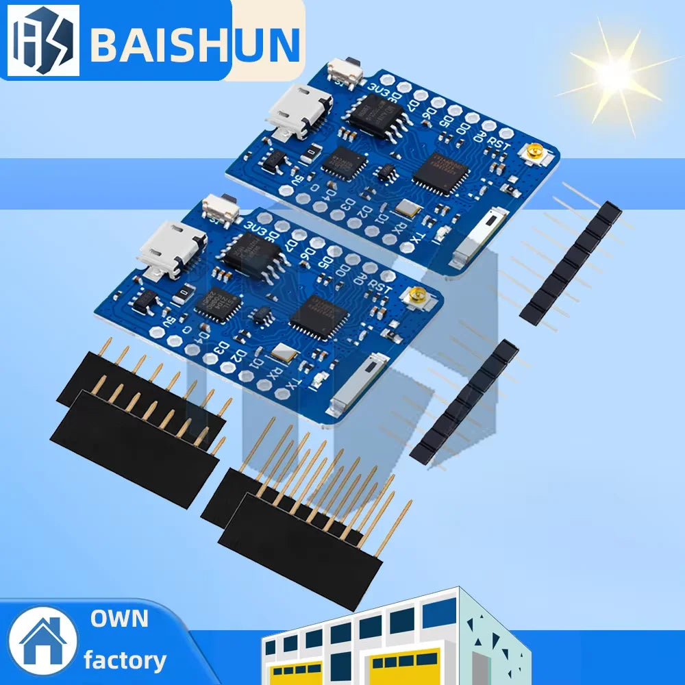 for WEMOS D1 Mini Pro – ESP8266 NodeMCU WiFi Development Board with 4MB/16MB Flash, External Antenna CP2104 USB Zpaxo
