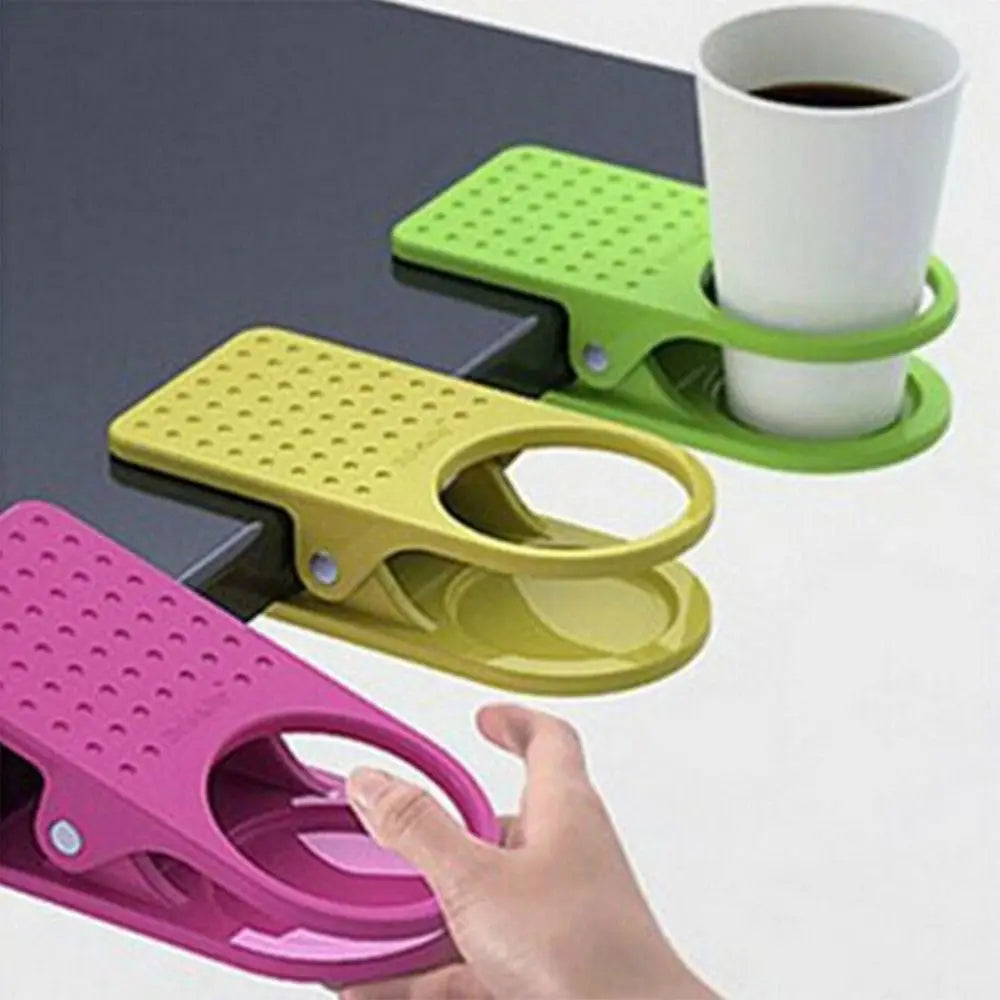 2Pcs Creative Clip on Table Cup Holder Universal Multi-functional Water Bottle Storage Tray Convenient Securely Attach Zpaxo