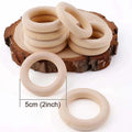 Unfinished Wooden Rings for Macrame, DIY Crafts & Jewelry Wood Craft Rings Zpaxo 20pcs