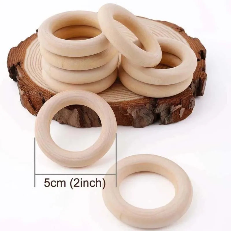 Unfinished Wooden Rings for Macrame, DIY Crafts & Jewelry Wood Craft Rings Zpaxo 20pcs