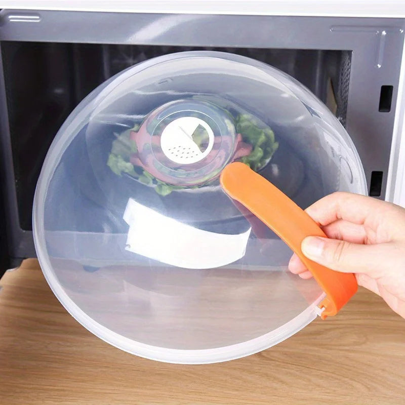 NEW Microwave Oil-proof Cover High Temperature Resistant Heating Cover Food Warming Cover with Steam Vent Fresh-keeping Cover Zpaxo Transparent