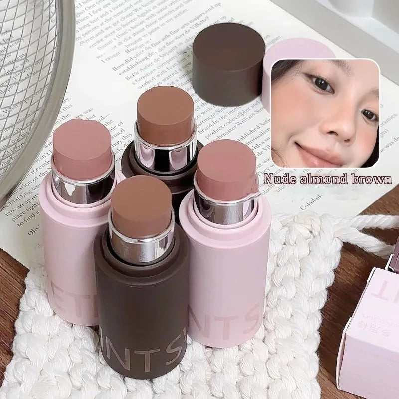 Multi-use Stick Blush Lipstick Contour 3-In-1 Natural Nude Pink Brown