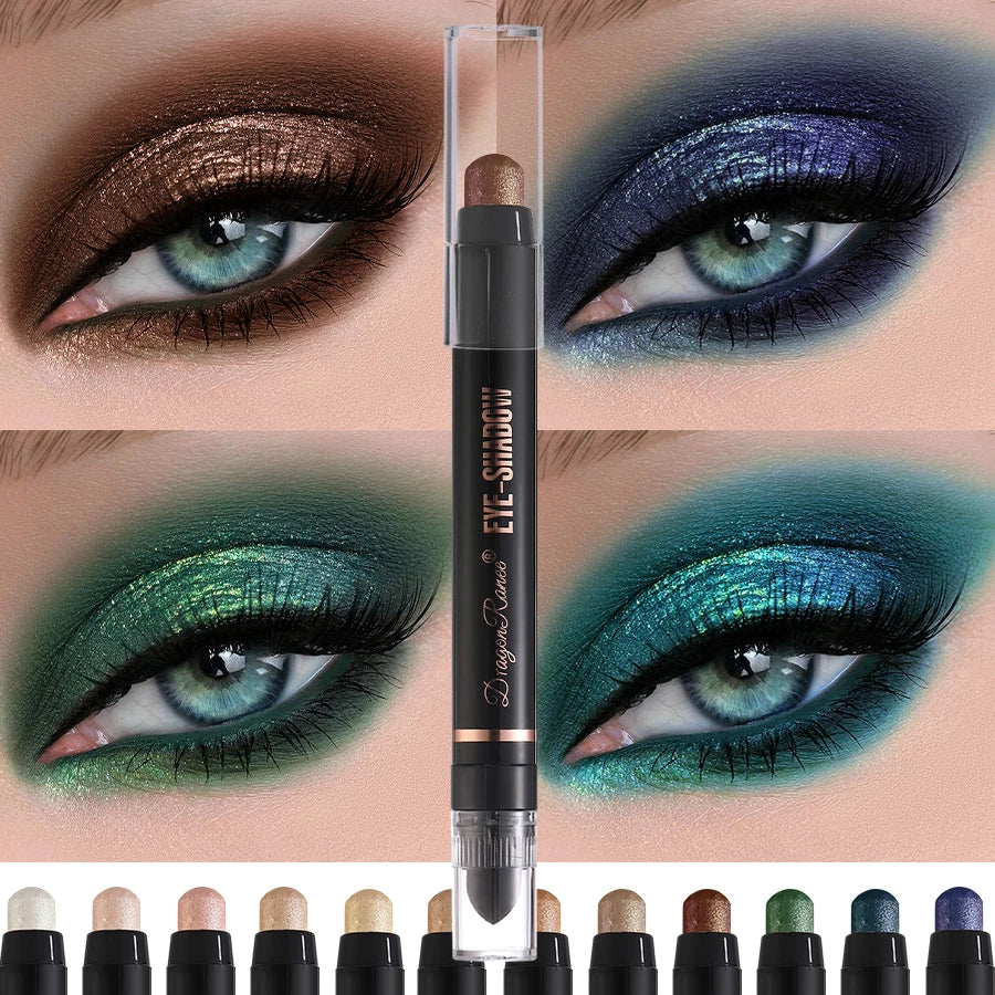 Eyeshadow Pen Set, Pearlescent Eyeshadow, Versatile One-Touch Shaped Eyeshadow, High-Gloss, Delicate Silky Eyeshadow Pen with Fi Zpaxo