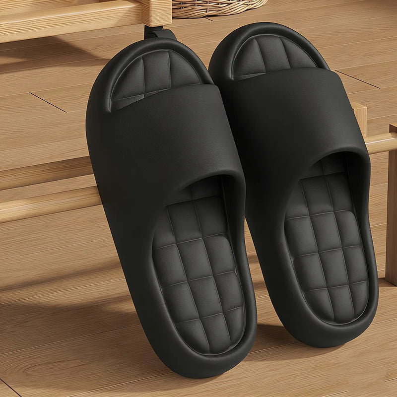 Men's Thick Platform Slippers EVA Soft Sole Pillow Slides Summer