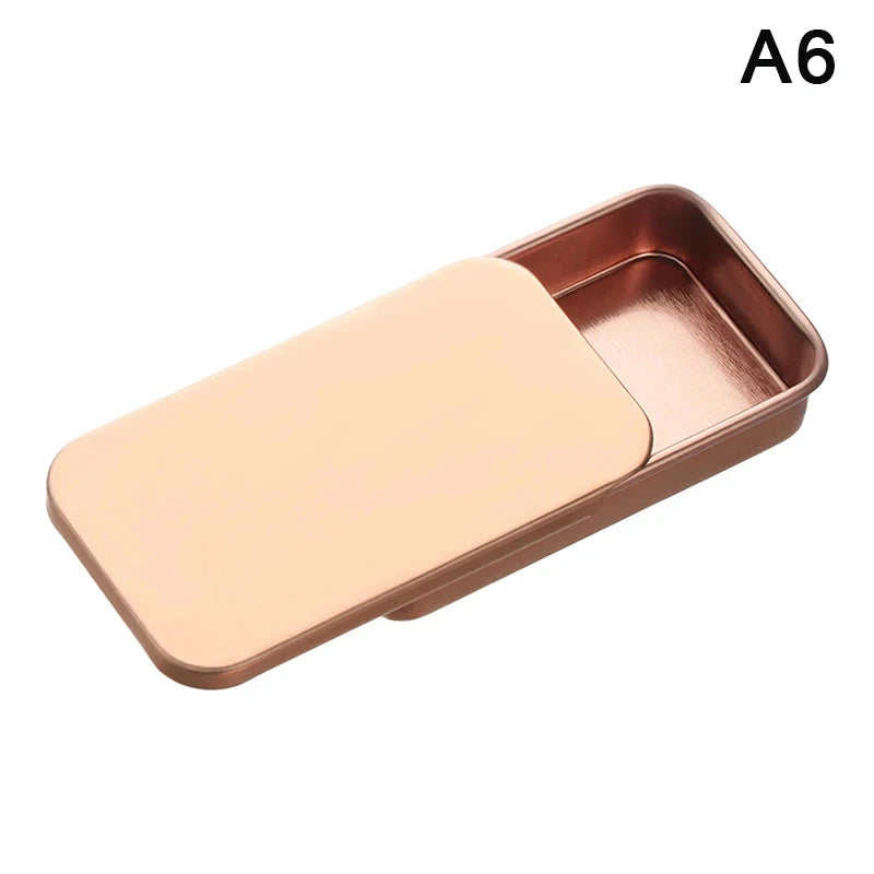 CMTinplate Box Slide Lid Push Pull Drawer Balm Portable Mini Zpaxo A6