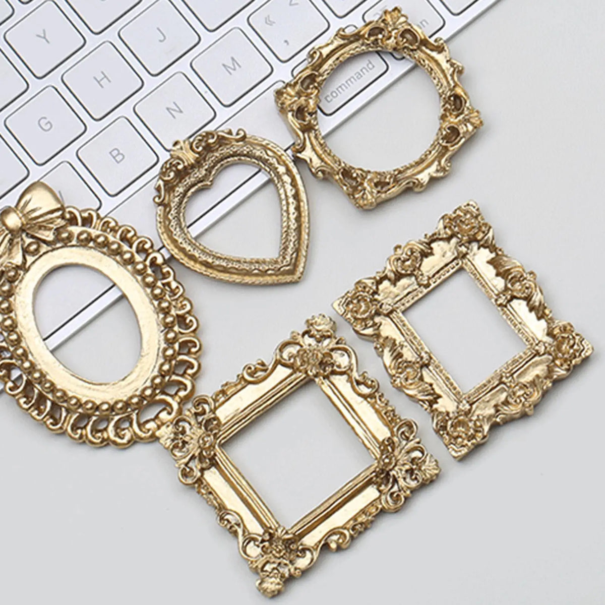 Mini Photo Frames Small Gold Picture Vintage Tabletop Desktop Decor Zpaxo