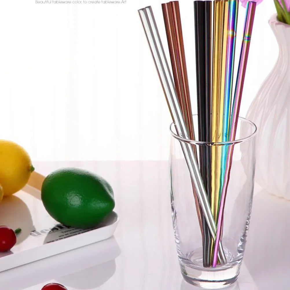 Pair Stainless Steel Chopsticks Electroplating Square Design Perfect