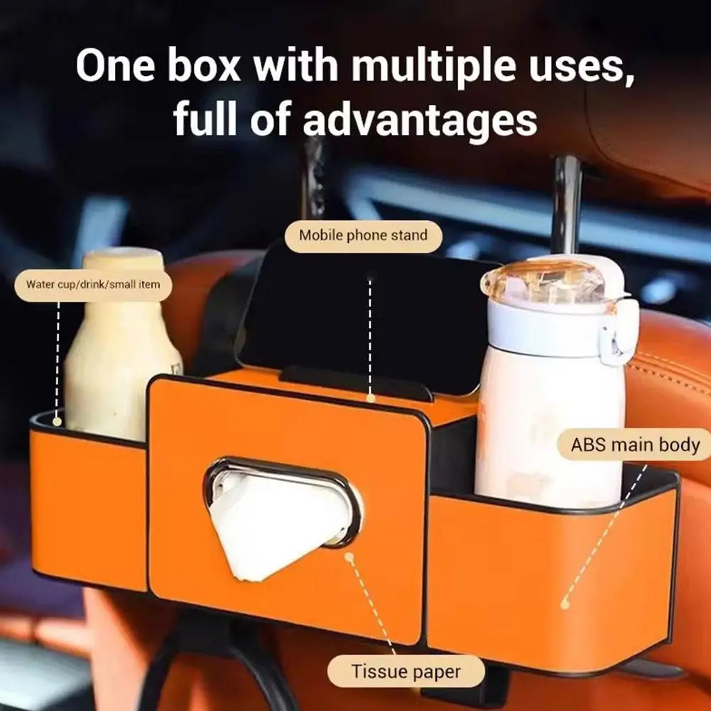 Car Seat Back Organizer | Cup Holder, Tissue & Phone Stand Car Seat Organizer Zpaxo