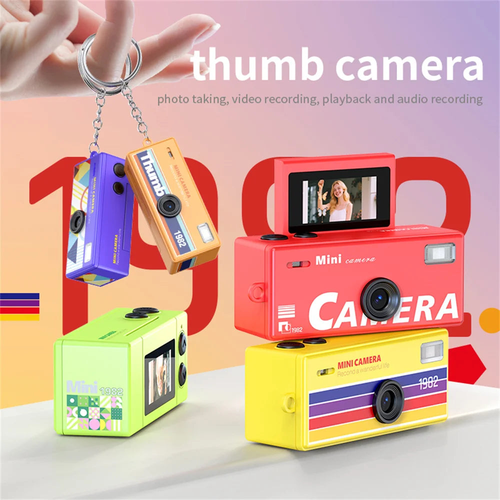 Palm-Sized Mini Digital Camera 180° Flip Selfie Screen with Flashlight Multiple Filters Keychain Portable Digital Camera LK030 Zpaxo