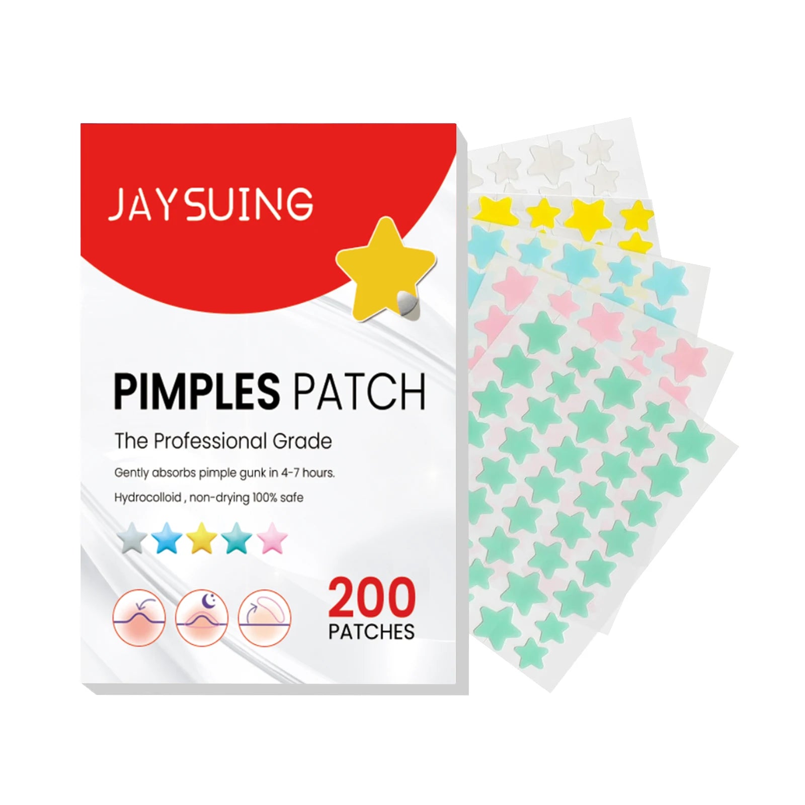 200Pcs Hydrocolloid Star Acne Patches – Fade Pimple Blemishes Acne Pimple Patch Zpaxo 200pcs