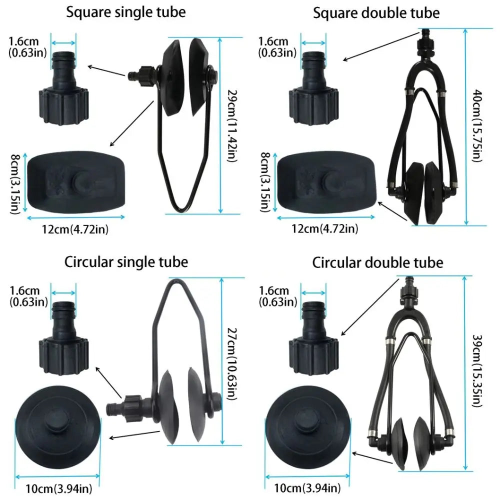 Universal Outboard Motor Water Flusher Dual Water Feed Large Rectangular Engine Flusher Sand Salt Flush Round Ear Cups Zpaxo