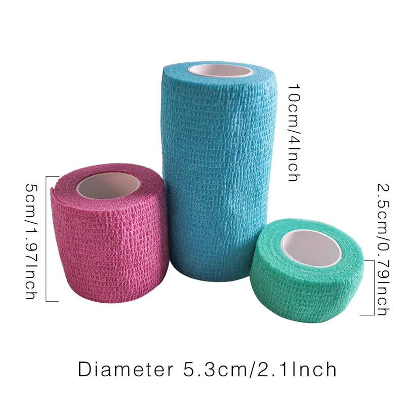 Colorful Sport Self Adhesive Elastic Bandage Wrap Tape Elastoplast For Knee Support Pad Finger Ankle Palm Shoulder Gauze Medical Zpaxo