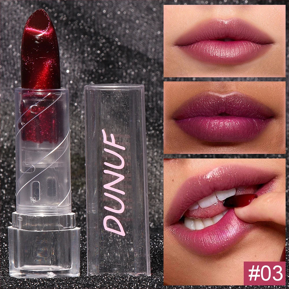 2Pcs Shimmer Lipstick Matte Glitter Lip Tint Balm Waterproof Long Lasting Pearl Shine Lip Gloss Purple Red Shimmer Sexy Lip Zpaxo