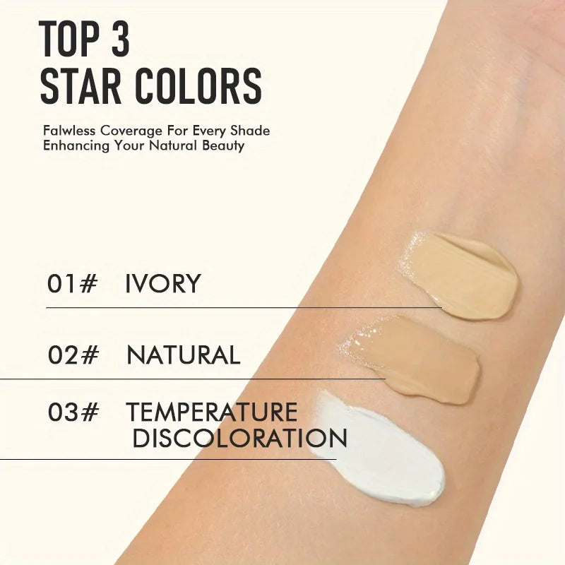 Press-type temperature-changing liquid foundation, long-lasting hydration, moisturizing, concealer, barrier cream bb cream Zpaxo