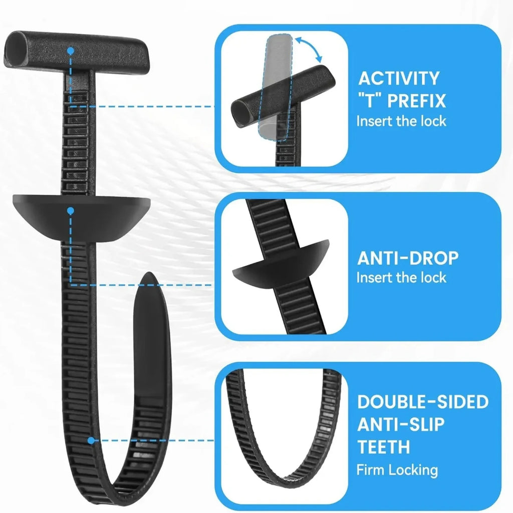 1000set Self-locking Nylon Cable Tie Buckle - Heavy Duty Pin & Button Zip Ties Car Repair Fastening Strap Zpaxo