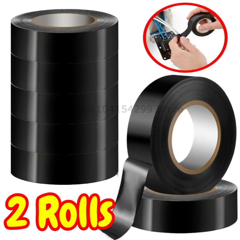 Electrical Tape Black High-Temperature Resistant Electrical Insulating Tape Strong Adhesive Wire Harness Tape Soft Insulating Zpaxo 2Rolls 10M 16mm
