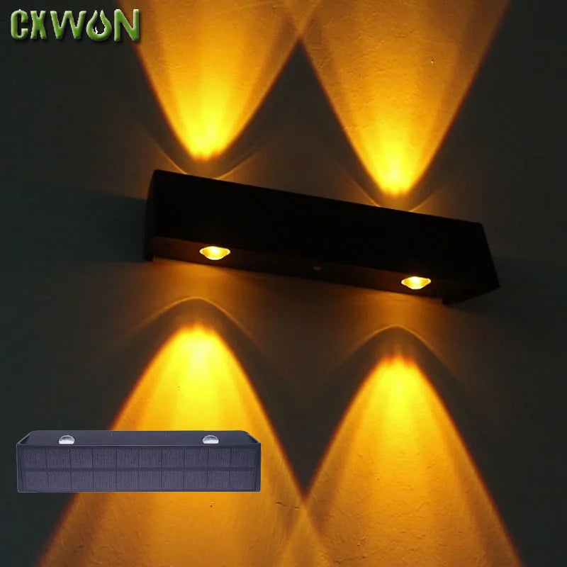 Newest Solar LED Lights Design Wall Washer Light Outdoor Lamp Yellow Zpaxo