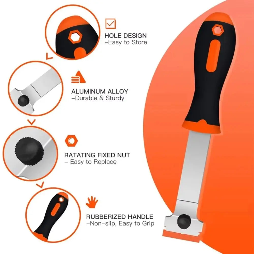 With Ergonomic Handle Paint Scraper Tool Carbide Anti-Slip Tape Paint Remover Durable Reusable Putty Scraper Zpaxo